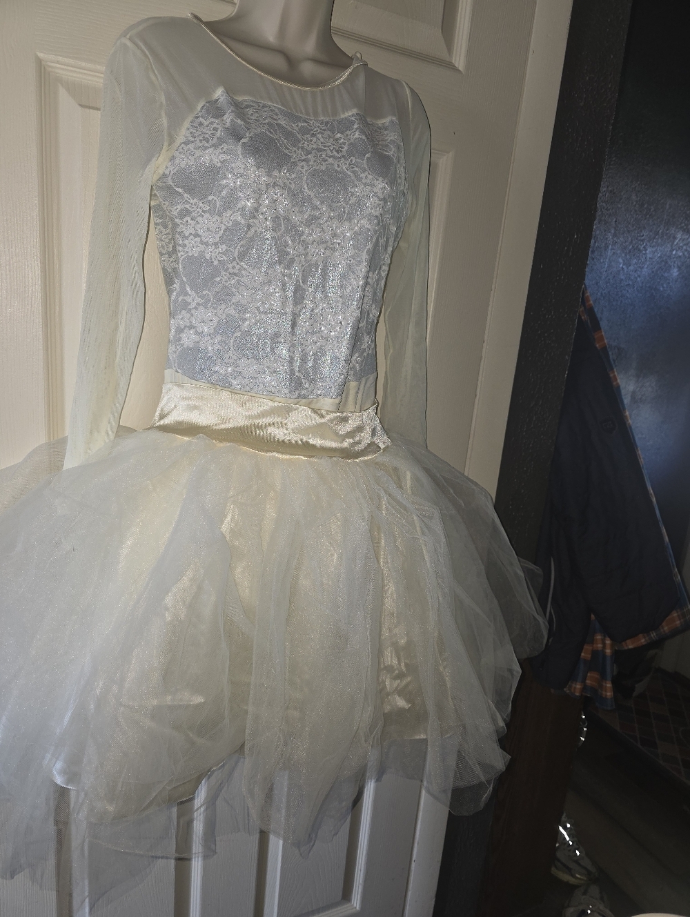 Weissman Light Gray and Cream/ Pale Yellow Dance Bodysuit & Tutu